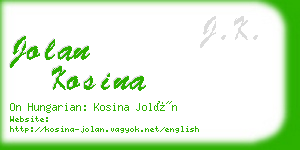 jolan kosina business card